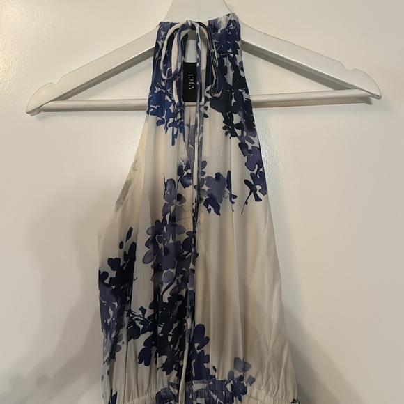 VICI | White and Blue floral Halter Maxi Dress | Size M - Picture 4 of 6